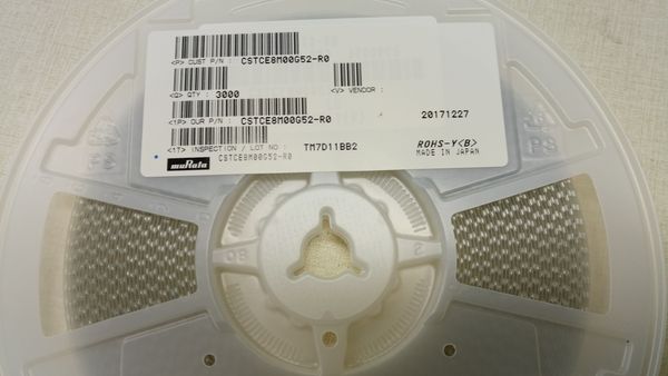 

50pcs cstce8m00g52-r0 smd 10pf -20Â°c~80Â°c cut tape1206 electronics resonator 8.000mhz small-cap chip type original