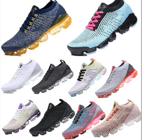 

air knit 2.0 3.0 mens running shoes triple black volt runner shoes tiger zebra gym women breathable jogging outdoor sports sneaker