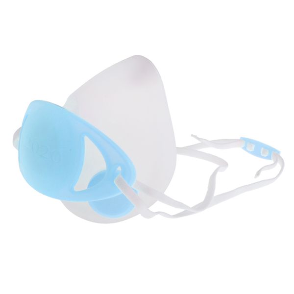 

anti haze dustproof mouth masks reusable silicone protection shield blue