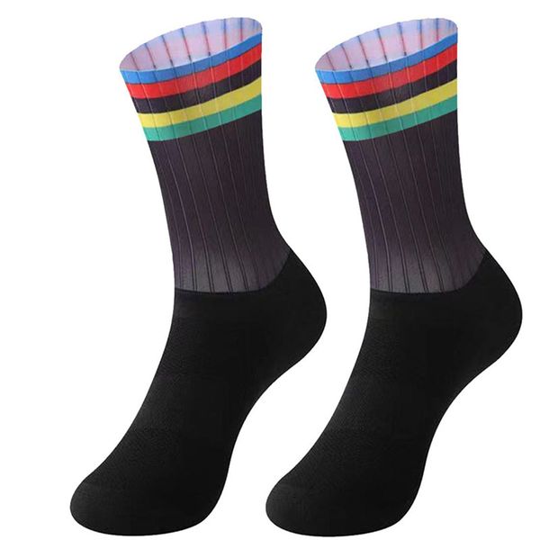

new 2019 professional brand cycling sport socks protect feet breathable wicking socks cycling bicycles, Black