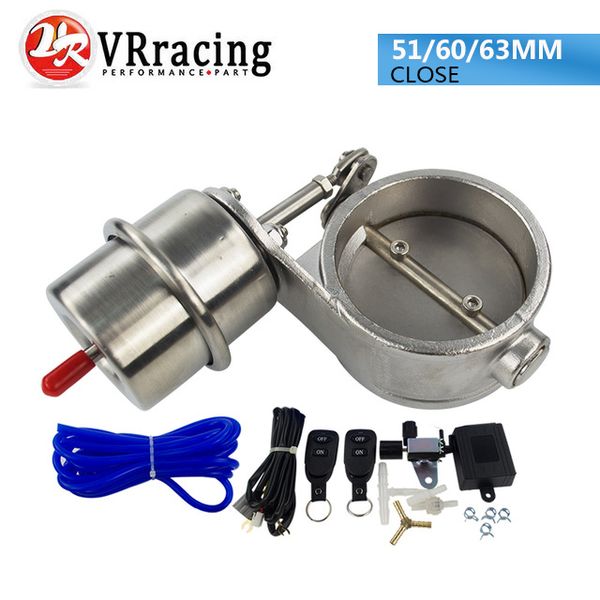 

vr exhaust control valve set with vacuum actuator cutout 2.5" 63mm pipe close style with wireless remote controller vr-ecv03