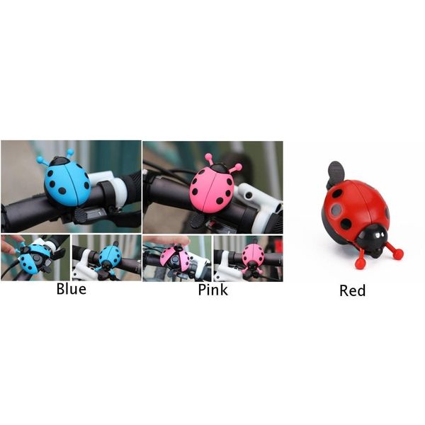 

blue bicycle ladybug bell alarm for children pink red kit bell ring beetle for cycling ladybug useful
