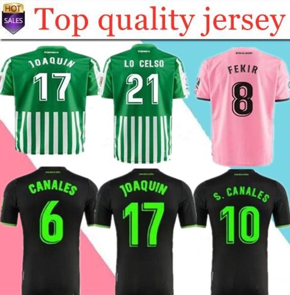 

kids 19 20 real fekir soccer jerseys joaquin home away 3rd 2019 2020 mandi bartra canales camisetas men football shirts, Black;yellow