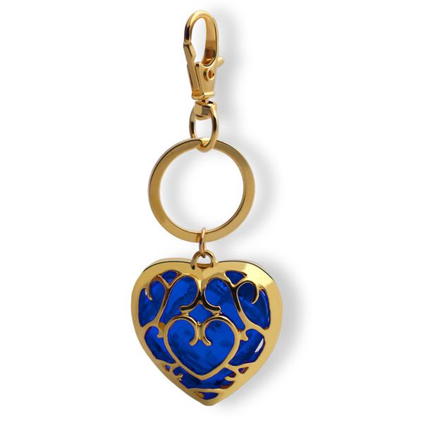 

love heart crystal charm pendant purse bag key ring chain gift,blue, Silver