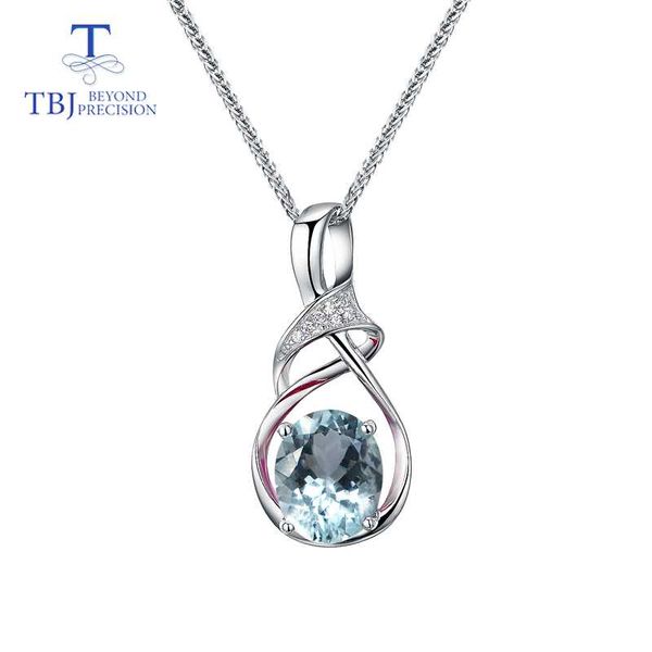 

natural gemstone light-colored aquamarine pendant 925 sterling silver fine jewelry for women anniversary most special gift