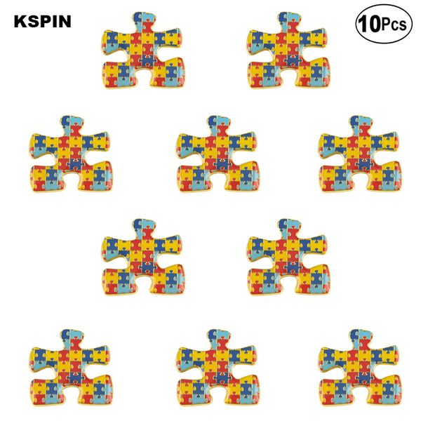 

autism lapel pin flag badge brooch pins badges 10pcs a lot, Gray