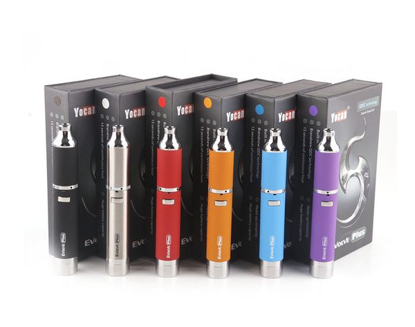 

Yocan Evolve Plus Wax Pen Испаритель Kit 1100mAh Vape батареи Комплекты с двойной Quatz Замена Катушки E сигареты DHL Free
