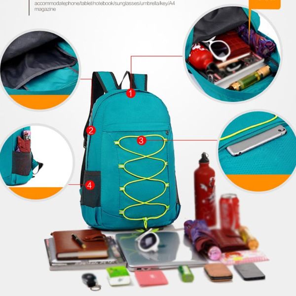 

унисекс путешествия регулируемый ремень сверхлегкий складной досуг спорт на открытом воздухе водонепроницаемый многофункциональный рюкзак бо