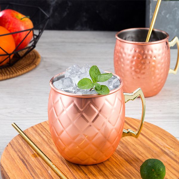 

moscowmule cup stainless steel mug with copper-plated surface for cocktail beer