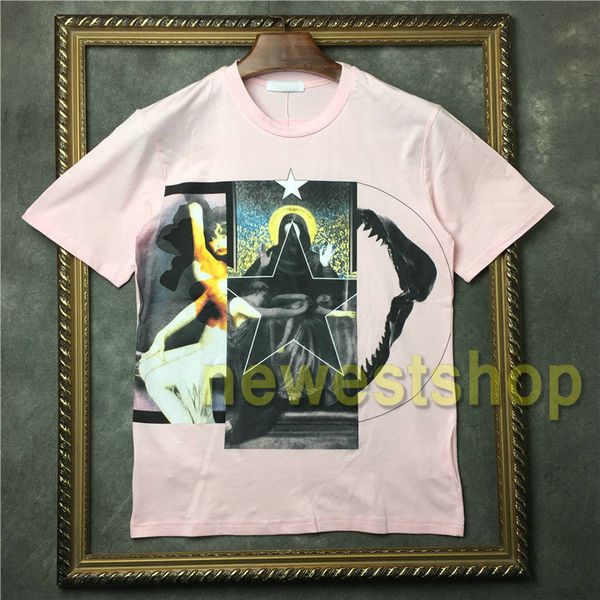 

2020 new fashion summer t shirt men o-neck pentagram virgin printed t shirt casual tshirt men women designer t shirt cotton tee, White;black