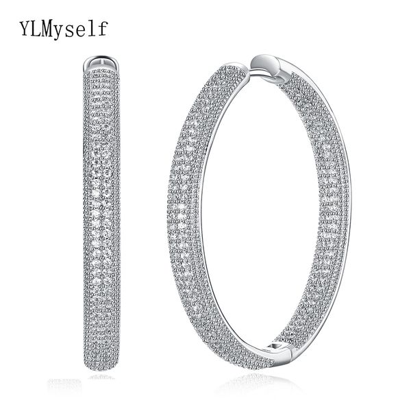 

4cm diameter large hoop earrings white jewelry classic jewellery fast shipping women big circle earring, Golden;silver