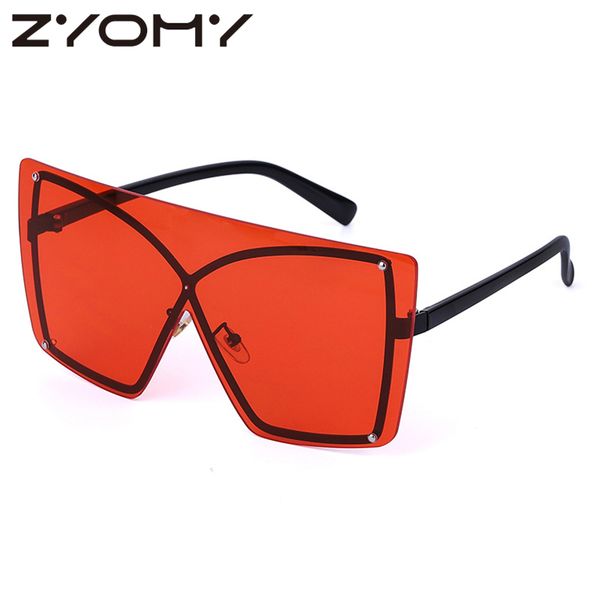 

metal material european style multicolor frameless personal glasses goggles conjoined fashion sunglasses, White;black