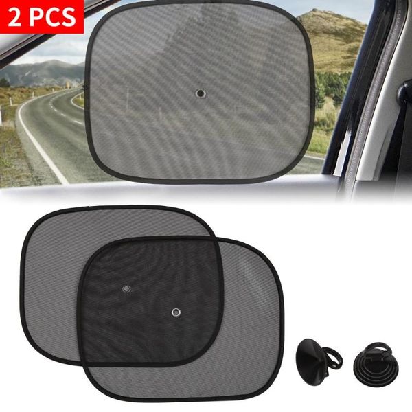

x autohaux 44x38cm/99 x 50cm 2pcs multifunction side car sun shades rear window sunshades cover mesh suction cup uv protection