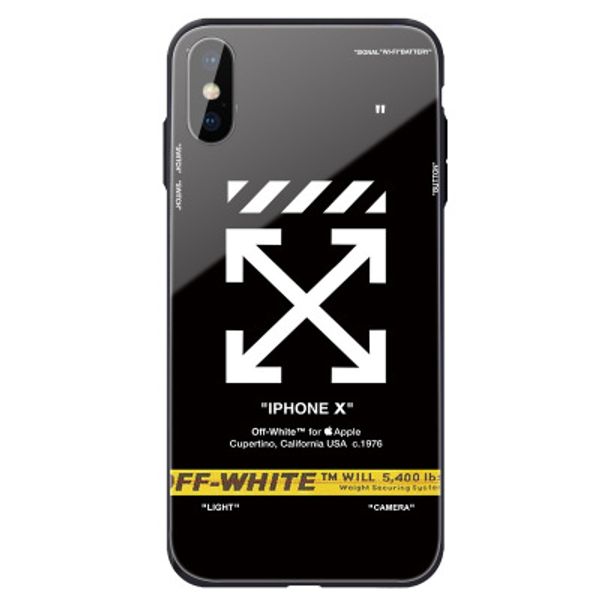 

Роскошный стеклянный чехол для телефона OFF OFF Letter Letter Защитный чехол для iPhone 6 7 8