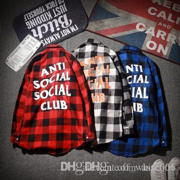 

couple luxury shirts trend brand black red plaid letter print autumn and winter fashion street dance shirts, White;black