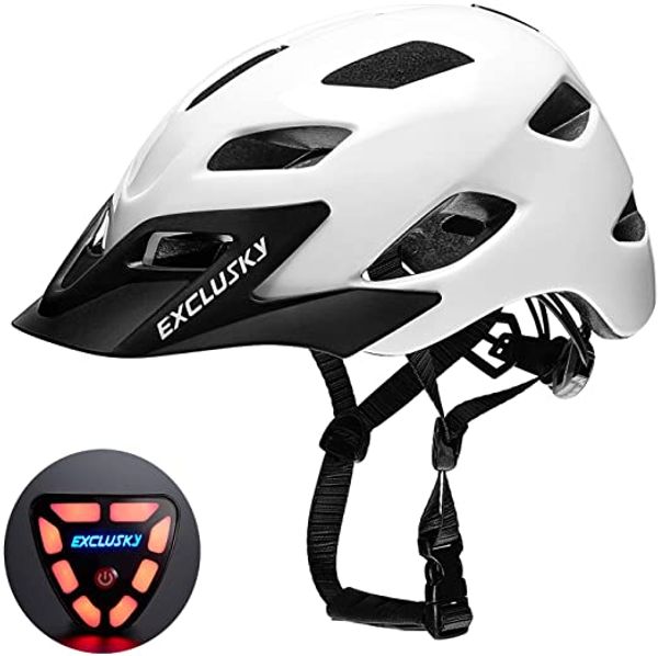 

exclusky bike helmet with usb rear light cpsc certified bicycle cycling helmets adjustable lightweight helmet for urban commuter wom