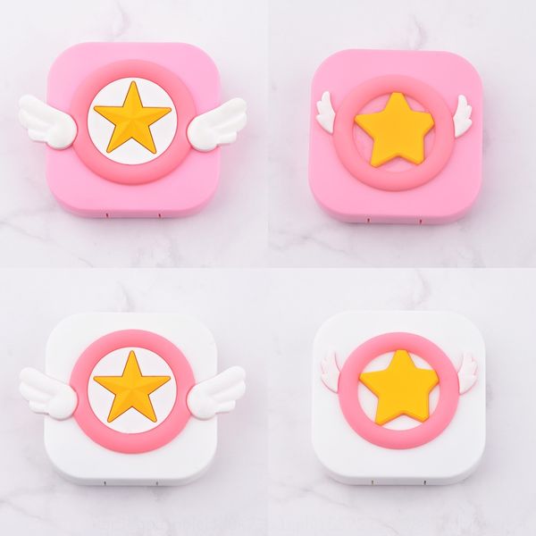 

cute cartoon girl's heart wings diy case case diy invisible glasses matching glasses matching box contact lenses dual box