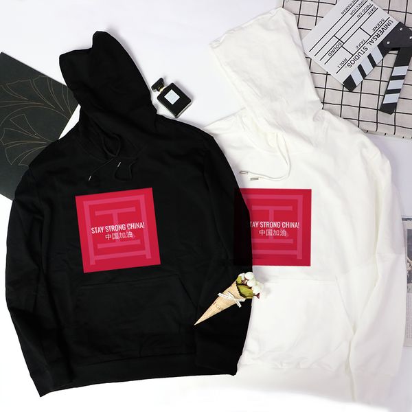 

mens and womens fashion desigener hoodies chinese character printing casual pulloveres stay strong trend luxury 2020 new arrive, Black