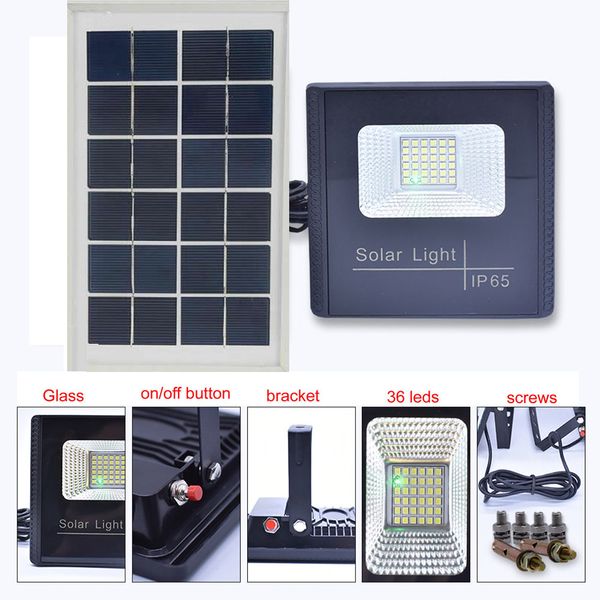 

45w solar flood light solar street wall lamp waterproof outdoor garden rotable spot lights floodlight panel integarted