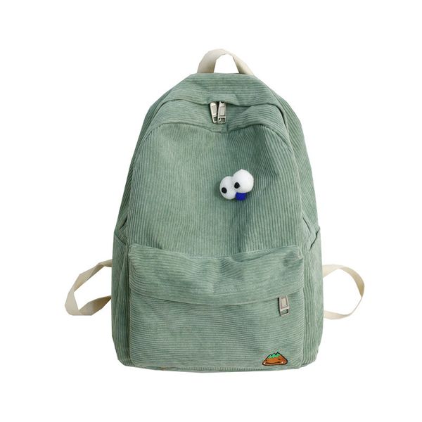 

cute eye new women corduroy student school bag teenager girl backpack fashion solid color ladies outdoor daily back pack mochila