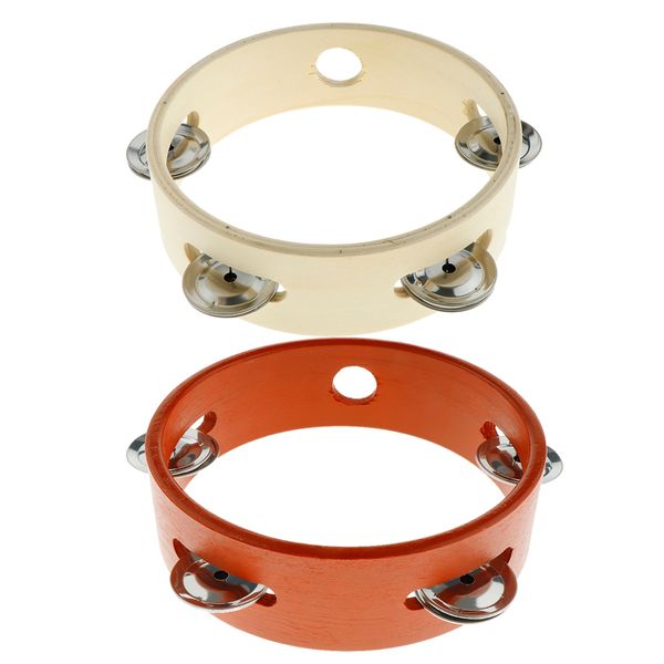 

finest wooden tambourine hand drum handbell for baby kid early music educational toy