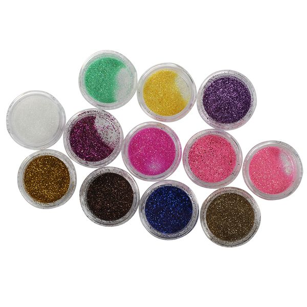 

12 colors acrylic glitter nail art nail decoration, Silver