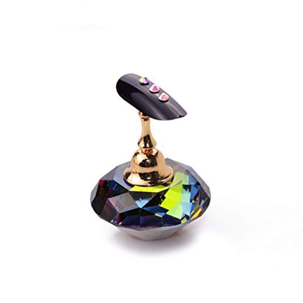 

1 set magnetic nails tips holder alloy practice training display stand salon accessories manicure tools, Silver;gold