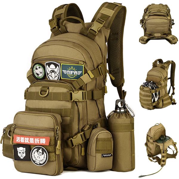 

multifunction outdoor rucksacks 600d pvc waterproof tactical backpack 25l cycling helmet bag hiking sports water bag