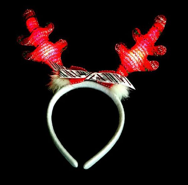 Новогодние украшения с лампой оленьего рога для волос, обручем, светодиодная вспышка, праздничное оформление, детские светящиеся головные уборы WL953
