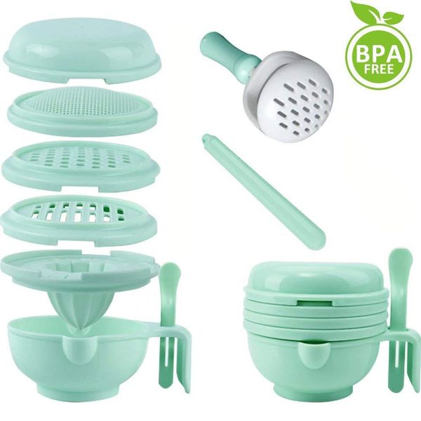 

9 in 1 food masher maker portable baby feeder food processor smasher serve bowl vegetables fruit ricer grinder baby food mills kvmbe