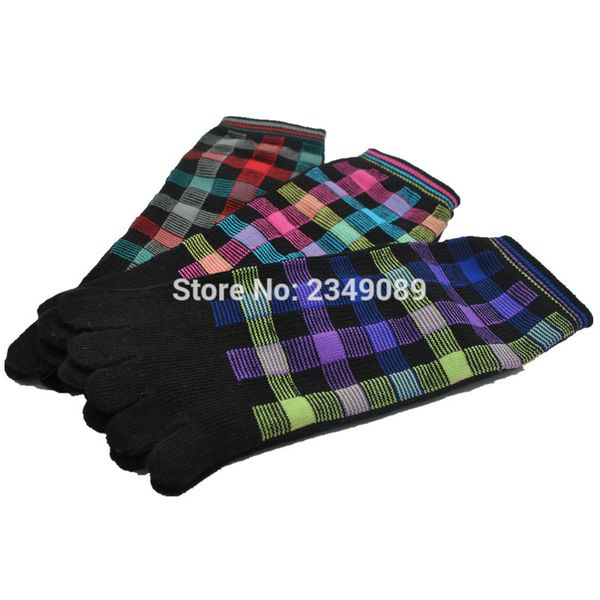 

3 pairs men's cotton antibacterial toe socks pure five finger socks breathable, Black