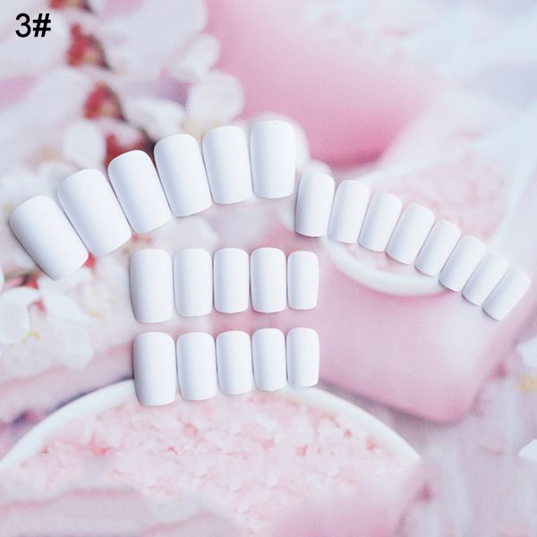 

24 pcs/set matte false nail full tips women fake fingernails/toenails nail art decoration tools oa66, Black