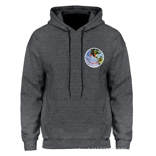 

mens autumn designer hoodies earth print crew neck pullover long sleeve hip hop style homme clothing, Black