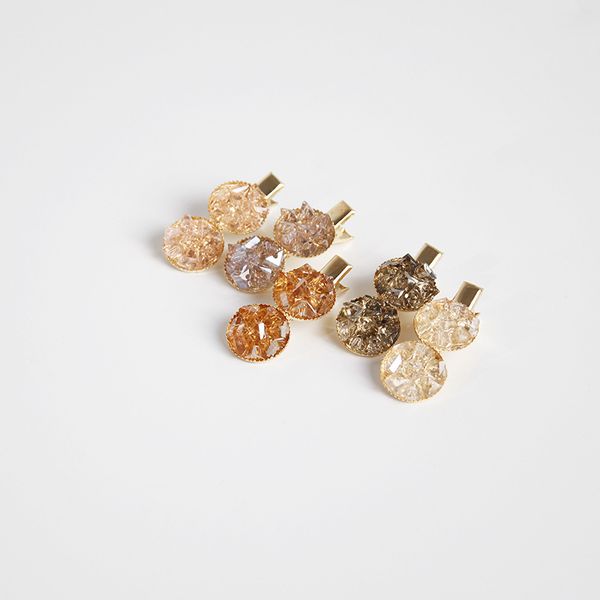 

2019 fashion dreamy crystal small hair clip alloy creative women's romantic summer multicolor headwear hair jewelry accessories, White;golden