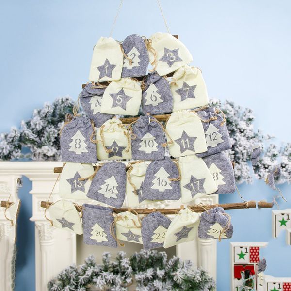 

christmas countdown calendar rack creative cloth products storage bag christmas day countdown calendar party decoration supplies