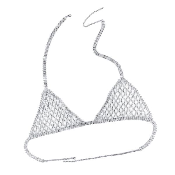 

body chain bra hollow out accessory for women, Silver