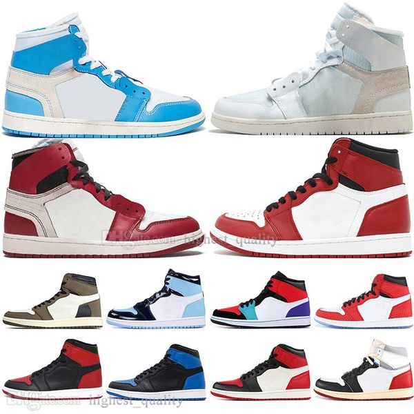 

drop shipping 1 high og travis scotts cactus jack unc mens basketball shoes 1s 3 banned bred toe men sports designer sneakers outdoor