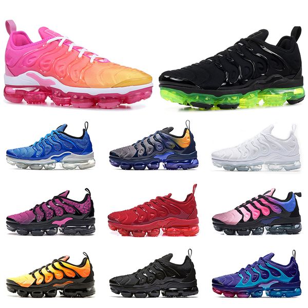 

tn plus tn women mens running shoes trainers sneakers pink summer sunset black volt triple white geometric active runners shoes