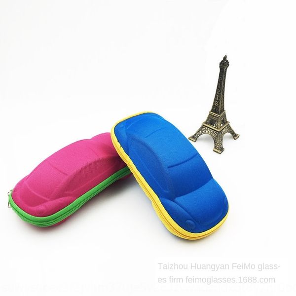 

cute cartoon children's car zipper case case baby carriage glasses convenient fall-resistant glasses box travel box
