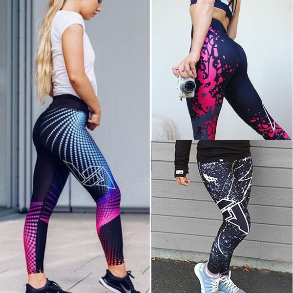 

women's leggings manufacturers new female 3d fashion printing states explosions fitness hips bottoming yoga pants, Black