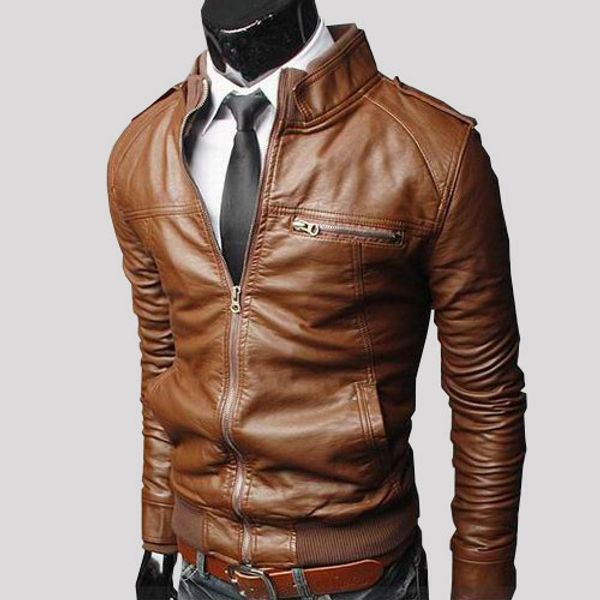 

гоѬий пѬодава мђжка одежда pu локомоив slim fit кожане пало мђжка енд в, Black