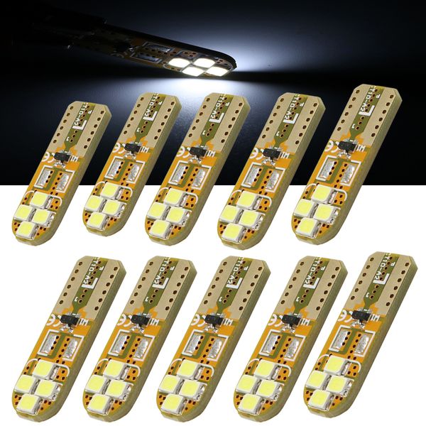 

ysy 10pcs t10 168 194 501 w5w 8smd 2835 led canbus no error car auto clearance reverse reading light bulb lamp dc12v 8smd