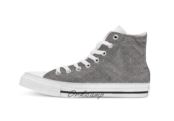 

swirl coffee custom casual high lace-up canvas shoes sneakers drop shipping