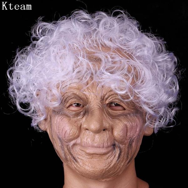 

funny cos party scary old woman grandma full face latex masks christmas halloween navidad