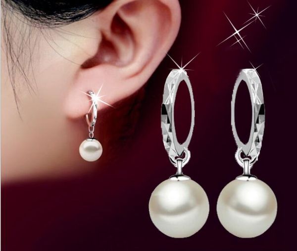 

temperament female silver-plated earrings earrings female glass shell pearl car flower earrings wy522, Golden