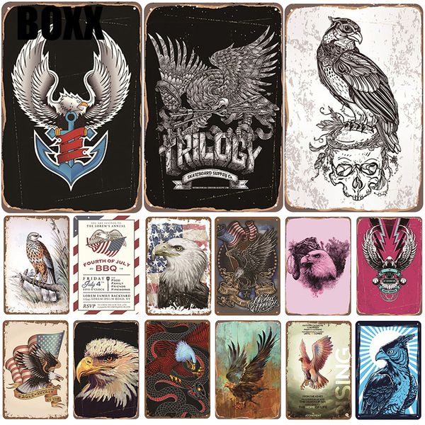 

2020 eagle налет metal vintage tin вход pin up детская комната потертый chic декор металлические знаки vintage bar украшение металла плакат