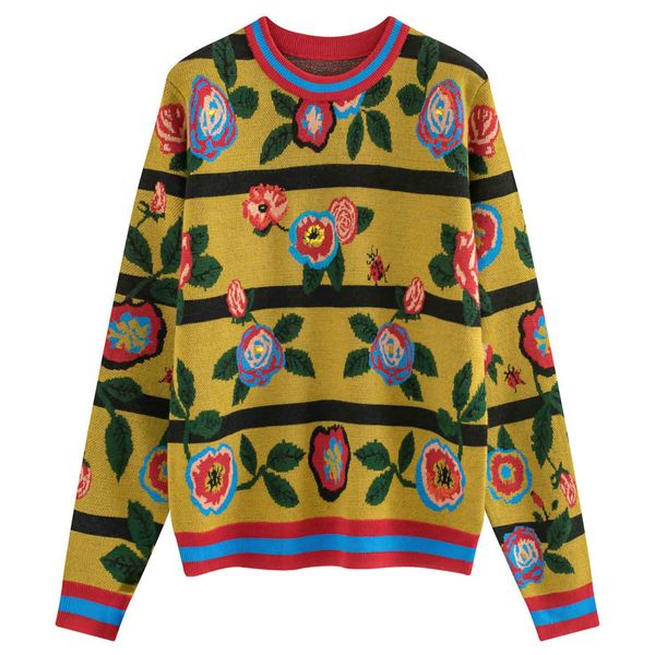 

женская марка свитер женщины дизайнер цветочный принт топы девушки повседневная одежда вышитые с длинным рукавом свитер 2019 новое прибытие, White;black