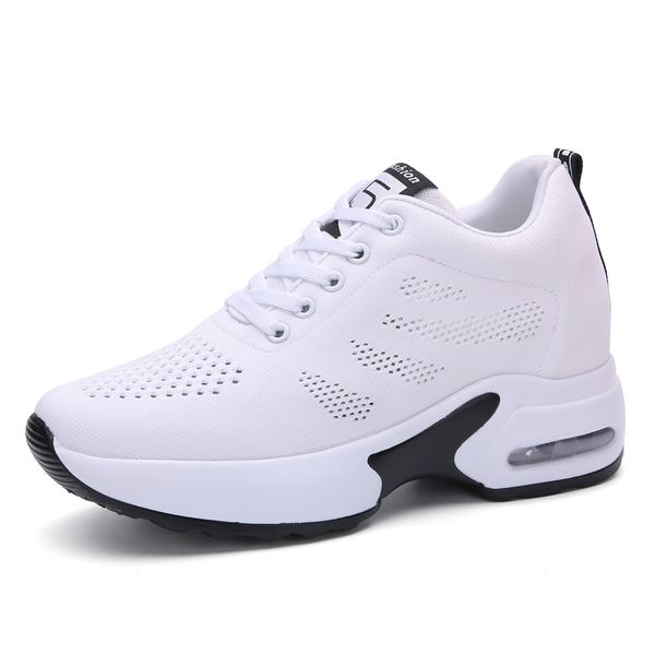 

2020 spring new low-casual shoes woven hollow mesh women shoes increase 9cm women sneakers zapatos de mujer