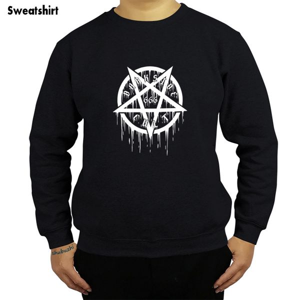 

casual o-neck pentagram 666 dripping star genuine darkside men sweatshirt new arrival long sleeve printed hoodies black sbz4208