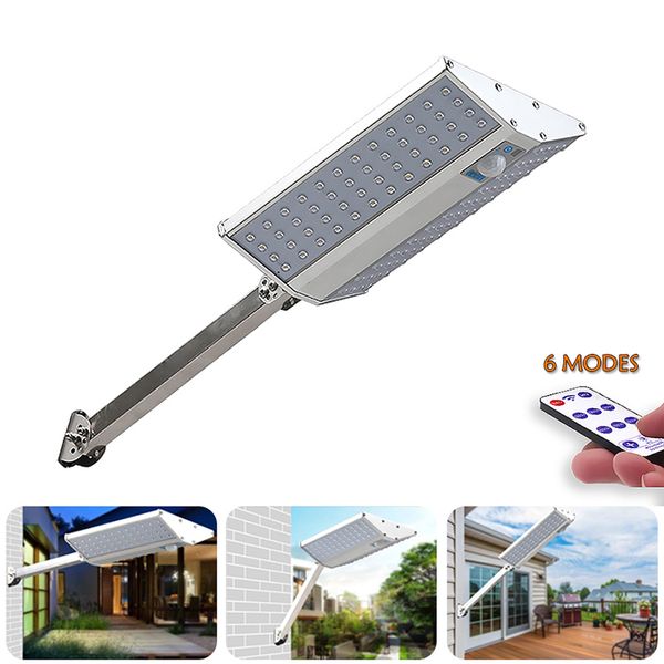 6 Modos de Led Luz Solar Waterproof Solar Street Lights PIR Motion Sensor Dupla Face Solar Jardim Lâmpada para o exterior Casa Plaza